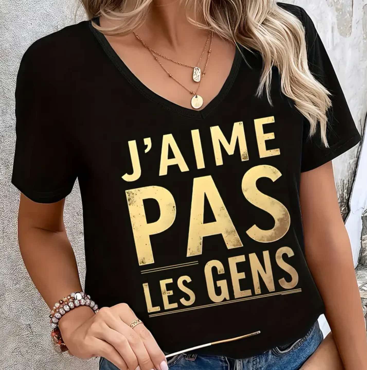 T-Shirt Femme "J'Aime Pas Les Gens"
